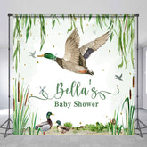 Lofaris Spring Scene Duck Custom Name Baby Shower Backdrop